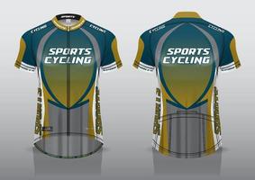 diseño de camiseta para ciclismo, vista de camiseta delantera y trasera, uniforme elegante y fácil de editar e imprimir, uniforme del equipo de ciclismo vector