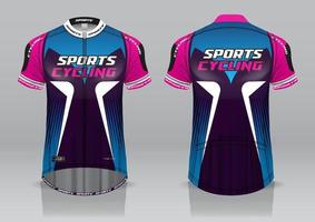 diseño de camiseta para ciclismo, vista frontal y posterior, uniforme elegante y fácil de editar e imprimir, uniforme del equipo de ciclismo vector