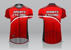 diseño de camiseta para ciclismo, vista frontal y posterior, uniforme elegante y fácil de editar e imprimir, uniforme del equipo de ciclismo vector