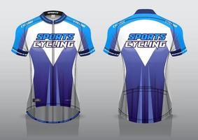 diseño de camiseta para ciclismo, vista de camiseta delantera y trasera, uniforme elegante y fácil de editar e imprimir, uniforme del equipo de ciclismo vector