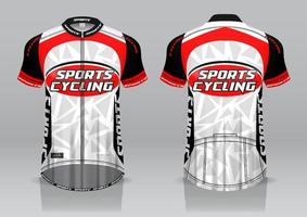 diseño de camiseta para ciclismo, vista frontal y posterior, uniforme elegante y fácil de editar e imprimir, uniforme del equipo de ciclismo vector