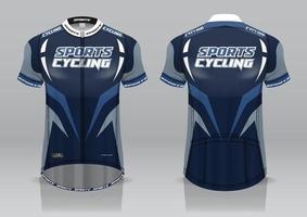 diseño de camiseta para ciclismo, vista frontal y posterior, uniforme elegante y fácil de editar e imprimir, uniforme del equipo de ciclismo vector