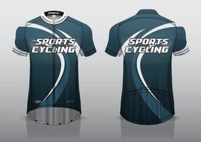 diseño de camiseta para ciclismo, vista de camiseta delantera y trasera, uniforme elegante y fácil de editar e imprimir, uniforme del equipo de ciclismo vector