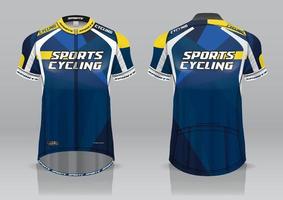 diseño de camiseta para ciclismo, vista frontal y posterior, uniforme elegante y fácil de editar e imprimir, uniforme del equipo de ciclismo vector