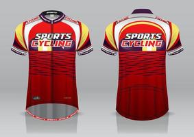 diseño de camiseta para ciclismo, vista frontal y posterior, uniforme elegante y fácil de editar e imprimir, uniforme del equipo de ciclismo vector