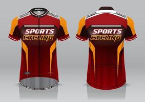 diseño de camiseta para ciclismo, vista frontal y posterior, uniforme elegante y fácil de editar e imprimir, uniforme del equipo de ciclismo vector