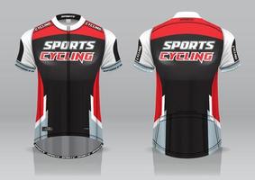 diseño de camiseta para ciclismo, vista frontal y posterior, uniforme elegante y fácil de editar e imprimir, uniforme del equipo de ciclismo vector