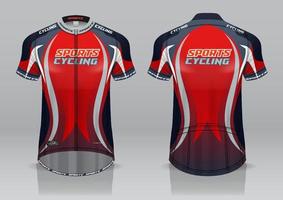 diseño de camiseta para ciclismo, vista frontal y posterior, uniforme elegante y fácil de editar e imprimir, uniforme del equipo de ciclismo vector