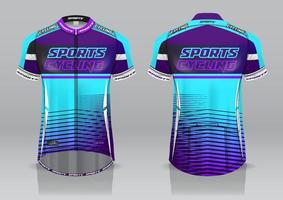 diseño de camiseta para ciclismo, vista frontal y posterior, uniforme elegante y fácil de editar e imprimir, uniforme del equipo de ciclismo vector