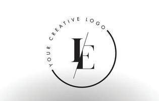 es decir, diseño de logotipo de letra serif con corte cruzado creativo. vector