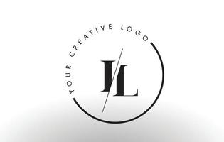 IL Serif Letter Logo Design with Creative Intersected Cut. vector