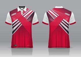 Diseño de uniforme de camisa de polo, se puede utilizar para bádminton, golf en la vista frontal, vista posterior. vector de maqueta de jersey, diseño premium muy simple y fácil de personalizar