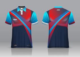 Diseño de uniforme de camisa de polo, se puede utilizar para bádminton, golf en la vista frontal, vista posterior. vector de maqueta de jersey, diseño premium muy simple y fácil de personalizar