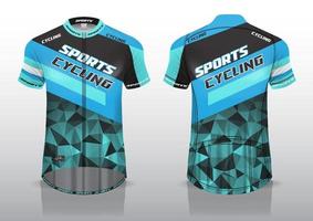 diseño de camiseta para ciclismo, vista de camiseta delantera y trasera, uniforme elegante y fácil de editar e imprimir, uniforme del equipo de ciclismo vector