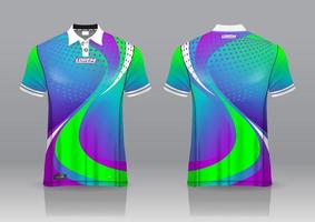 Diseño de uniforme de camisa de polo, se puede utilizar para bádminton, golf en la vista frontal, vista posterior. vector de maqueta de jersey, diseño premium muy simple y fácil de personalizar