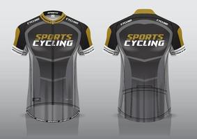 diseño de camiseta para ciclismo, vista de camiseta delantera y trasera, uniforme elegante y fácil de editar e imprimir, uniforme del equipo de ciclismo vector