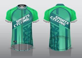 diseño de camiseta para ciclismo, vista de camiseta delantera y trasera, uniforme elegante y fácil de editar e imprimir, uniforme del equipo de ciclismo vector