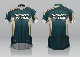 diseño de camiseta para ciclismo, vista frontal y posterior, uniforme elegante y fácil de editar e imprimir, uniforme del equipo de ciclismo vector