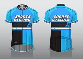 diseño de camiseta para ciclismo, vista de camiseta delantera y trasera, uniforme elegante y fácil de editar e imprimir, uniforme del equipo de ciclismo vector