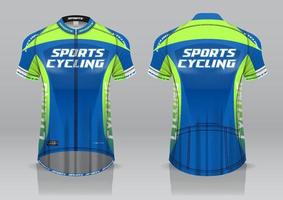 diseño de camiseta para ciclismo, vista frontal y posterior, uniforme elegante y fácil de editar e imprimir, uniforme del equipo de ciclismo vector