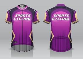 diseño de camiseta para ciclismo, vista frontal y posterior, uniforme elegante y fácil de editar e imprimir, uniforme del equipo de ciclismo vector