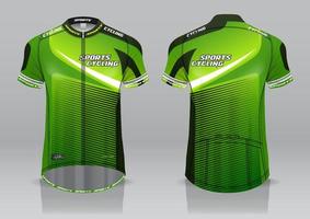 diseño de camiseta para ciclismo, vista frontal y posterior, uniforme elegante y fácil de editar e imprimir, uniforme del equipo de ciclismo vector