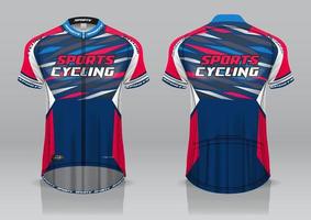 diseño de camiseta para ciclismo, vista frontal y posterior, uniforme elegante y fácil de editar e imprimir, uniforme del equipo de ciclismo vector