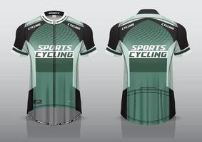 diseño de camiseta para ciclismo, vista de camiseta delantera y trasera, uniforme elegante y fácil de editar e imprimir, uniforme del equipo de ciclismo vector