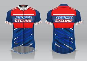 diseño de camiseta para ciclismo, vista frontal y posterior, uniforme elegante y fácil de editar e imprimir, uniforme del equipo de ciclismo vector