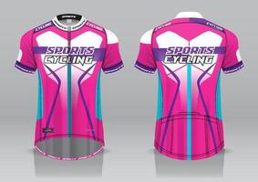 diseño de camiseta para ciclismo, vista frontal y posterior, uniforme elegante y fácil de editar e imprimir, uniforme del equipo de ciclismo vector