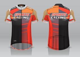 diseño de camiseta para ciclismo, vista frontal y posterior, uniforme elegante y fácil de editar e imprimir, uniforme del equipo de ciclismo vector