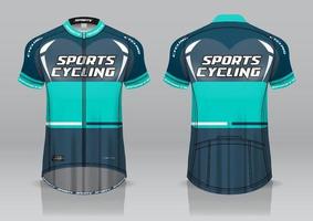 diseño de camiseta para ciclismo, vista frontal y posterior, uniforme elegante y fácil de editar e imprimir, uniforme del equipo de ciclismo vector