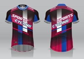 diseño de camiseta para ciclismo, vista frontal y posterior, uniforme elegante y fácil de editar e imprimir, uniforme del equipo de ciclismo vector