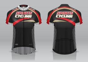 diseño de camiseta para ciclismo, vista frontal y posterior, uniforme elegante y fácil de editar e imprimir, uniforme del equipo de ciclismo vector