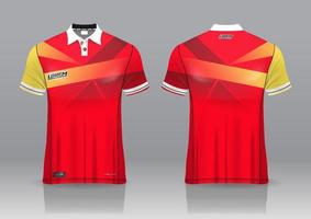 polo shirt uniform design, can be used for badminton, golf in front view, back view. jersey mockup Vector, design premium very simple and easy to customize vector