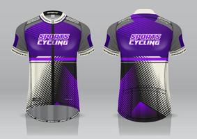 diseño de camiseta para ciclismo, vista frontal y posterior, uniforme elegante y fácil de editar e imprimir, uniforme del equipo de ciclismo vector