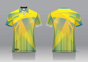 Diseño de uniforme de camisa de polo, se puede utilizar para bádminton, golf en la vista frontal, vista posterior. vector de maqueta de jersey, diseño premium muy simple y fácil de personalizar