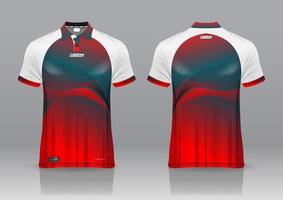 Diseño de uniforme de camisa de polo, se puede utilizar para bádminton, golf en la vista frontal, vista posterior. vector de maqueta de jersey, diseño premium muy simple y fácil de personalizar