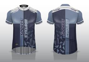 diseño de camiseta para ciclismo, vista de camiseta delantera y trasera, uniforme elegante y fácil de editar e imprimir, uniforme del equipo de ciclismo vector