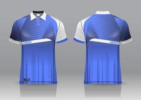 Diseño de uniforme de camisa de polo, se puede utilizar para bádminton, golf en la vista frontal, vista posterior. vector de maqueta de jersey, diseño premium muy simple y fácil de personalizar