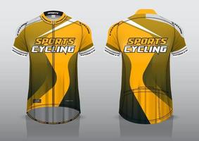 diseño de camiseta para ciclismo, vista de camiseta delantera y trasera, uniforme elegante y fácil de editar e imprimir, uniforme del equipo de ciclismo vector