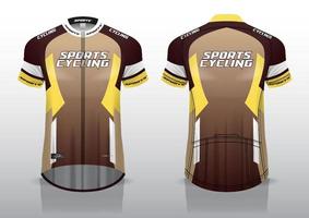 diseño de camiseta para ciclismo, vista de camiseta delantera y trasera, uniforme elegante y fácil de editar e imprimir, uniforme del equipo de ciclismo vector