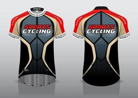 diseño de camiseta para ciclismo, vista de camiseta delantera y trasera, uniforme elegante y fácil de editar e imprimir, uniforme del equipo de ciclismo vector