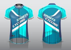 diseño de camiseta para ciclismo, vista de camiseta delantera y trasera, uniforme elegante y fácil de editar e imprimir, uniforme del equipo de ciclismo vector