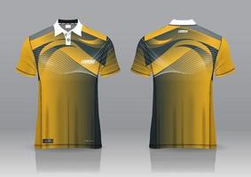 Diseño de uniforme de camisa de polo, se puede utilizar para bádminton, golf en la vista frontal, vista posterior. vector de maqueta de jersey, diseño premium muy simple y fácil de personalizar