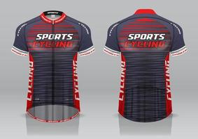 diseño de camiseta para ciclismo, vista frontal y posterior, uniforme elegante y fácil de editar e imprimir, uniforme del equipo de ciclismo vector