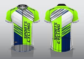 diseño de camiseta para ciclismo, vista de camiseta delantera y trasera, uniforme elegante y fácil de editar e imprimir, uniforme del equipo de ciclismo vector