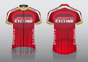 diseño de camiseta para ciclismo, vista de camiseta delantera y trasera, uniforme elegante y fácil de editar e imprimir, uniforme del equipo de ciclismo vector