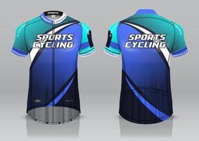 diseño de camiseta para ciclismo, vista frontal y posterior, uniforme elegante y fácil de editar e imprimir, uniforme del equipo de ciclismo vector