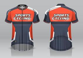 diseño de camiseta para ciclismo, vista frontal y posterior, uniforme elegante y fácil de editar e imprimir, uniforme del equipo de ciclismo vector